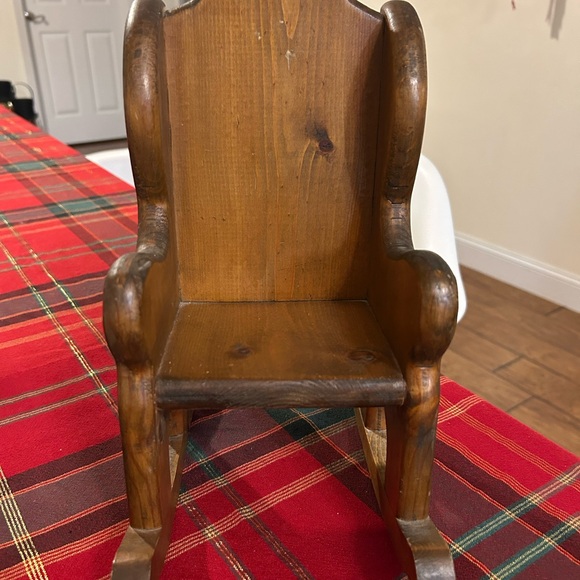 Vintage Wooden Doll Rocking Chair - Picture 7 of 12